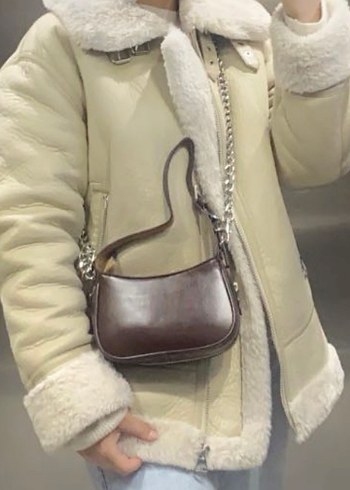 Beyaz Kürklü nubuk mont - Görsel 2