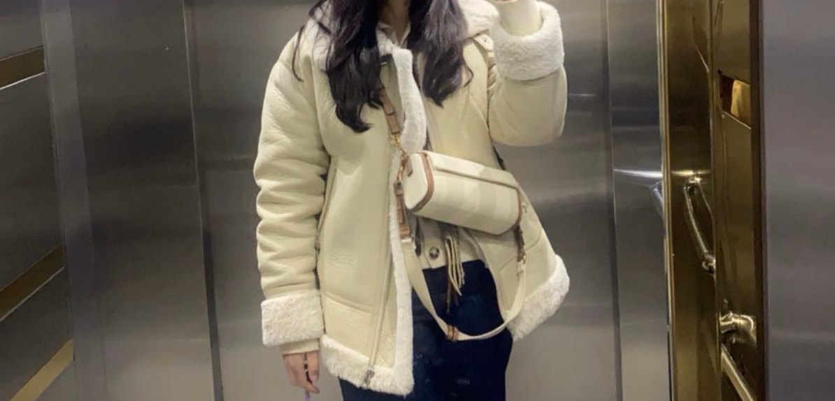 Beyaz Kürklü nubuk mont - Görsel 3