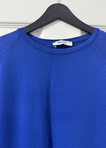 Uzun Kollu, Salaş Kesim Mavi Kadın Elbise - Görsel 2