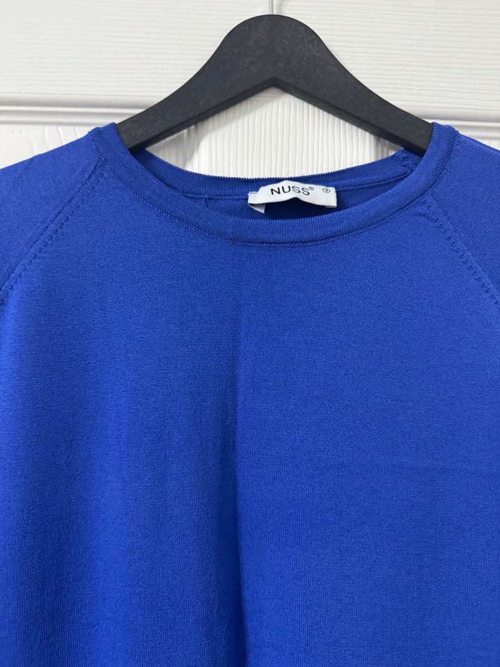 Uzun Kollu, Salaş Kesim Mavi Kadın Elbise - Görsel 2