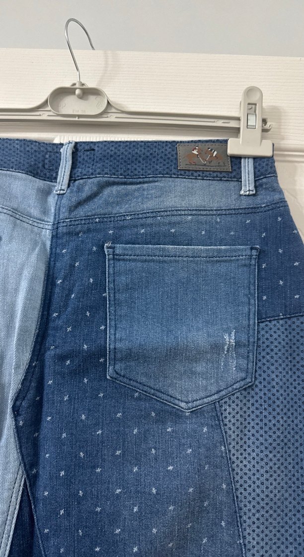 Düğmeli Mavi Midi Denim Etek - Görsel 5