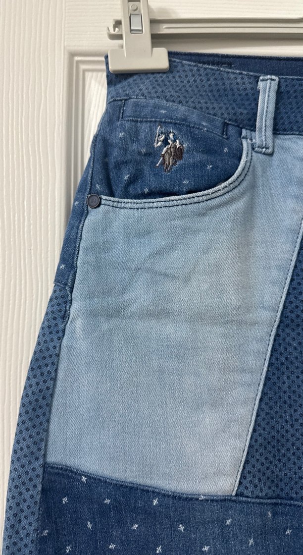 Düğmeli Mavi Midi Denim Etek - Görsel 2