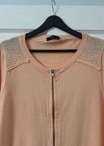 Bej Uzun Kollu Rahat Kesim Kadın ceket - Görsel 3