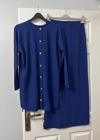 Lacivert Uzun Kollu Piliseli Kadın Tunik - Görsel 2