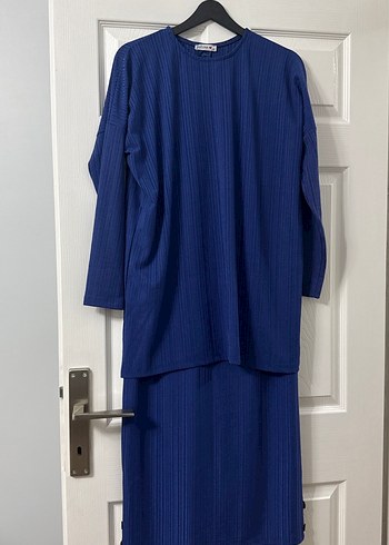 Lacivert Uzun Kollu Piliseli Kadın Tunik - Görsel 4