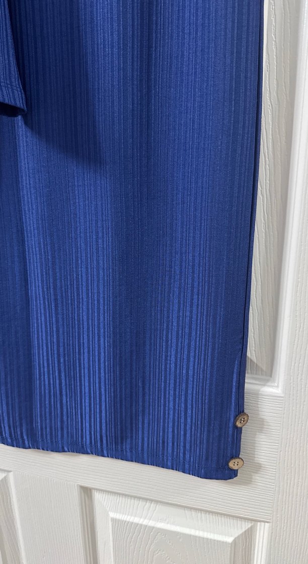 Lacivert Uzun Kollu Piliseli Kadın Tunik - Görsel 3