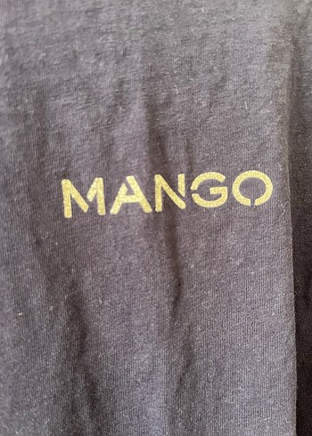 m Beden lacivert Renk Mango Lacivert Baskılı Kadın Tişört