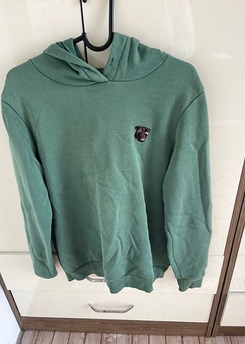 Kadın Yeşil Kapüşonlu Sweatshirt