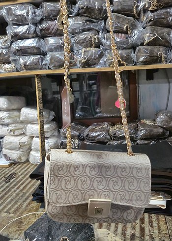 Zincir Detaylı Beyaz Yılan Desenli Kadın Çanta - Görsel 6