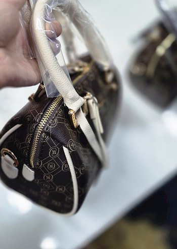 Kahverengi Baskılı Deri Kadın Çanta - Görsel 4