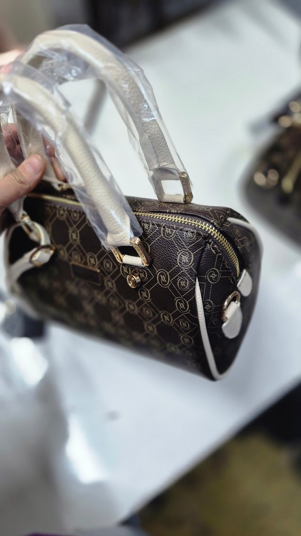 Kahverengi Baskılı Deri Kadın Çanta - Görsel 2