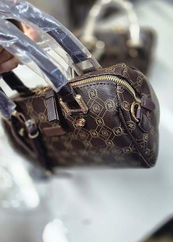 Kahverengi Baskılı Deri Kadın Çanta - Görsel 4