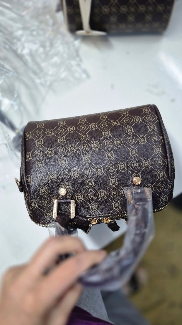 Kahverengi Baskılı Deri Kadın Çanta - Görsel 2