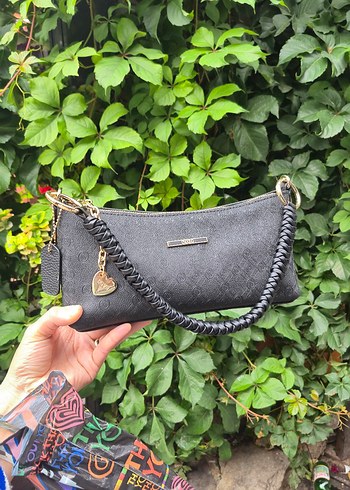 Siyah Deri Yılan Desenli Kemerli Çanta - Görsel 6