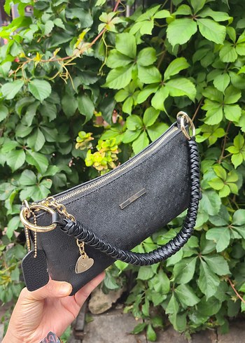 Siyah Deri Yılan Desenli Kemerli Çanta - Görsel 5