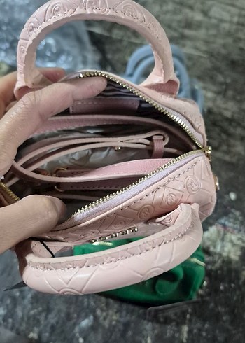 Pembe Deri Kadın El Çantası - Görsel 3