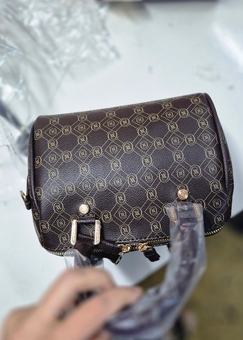 Kahverengi Baskılı Deri Kadın Çanta - Görsel 3