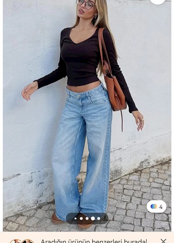 V YAKA BERSHKA BLUZ - Görsel 2