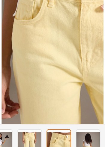 Sarı Kadın Kot Pantolon - Görsel 3