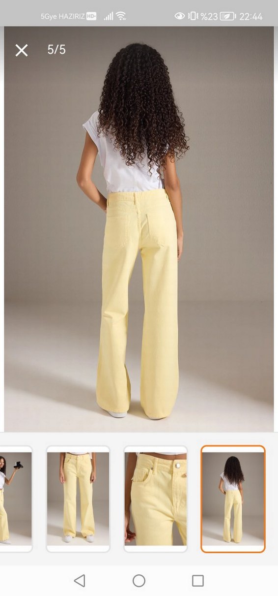 Sarı Kadın Kot Pantolon - Görsel 4
