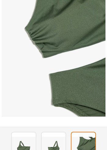 Tek Omuzlu Yeşil Kemerli Mayo - Görsel 3