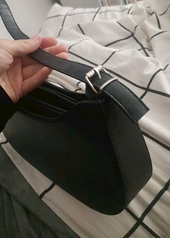 Siyah Minimalist Deri Kadın Çanta - Görsel 2