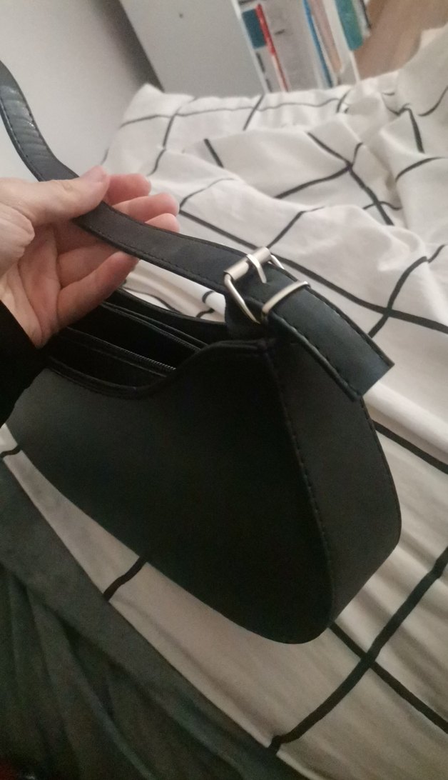 Siyah Minimalist Deri Kadın Çanta - Görsel 2