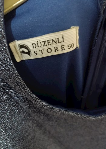 Kemer Detaylı Uzun Mavi Abiye Elbise - Görsel 6