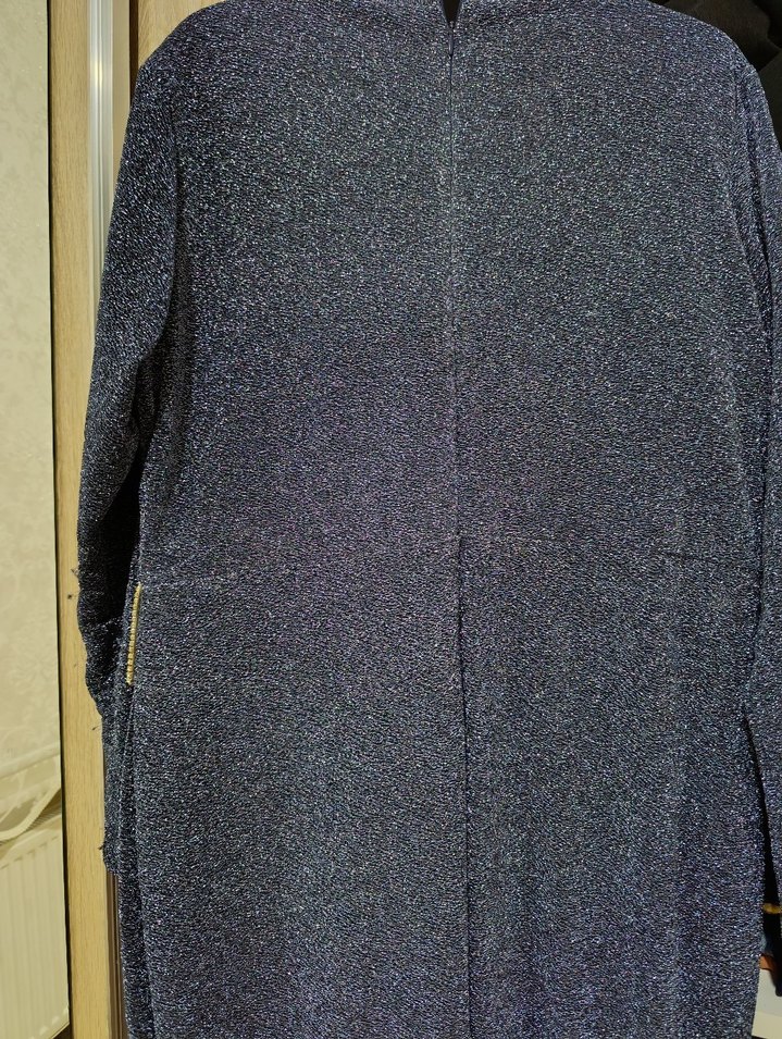 Kemer Detaylı Uzun Mavi Abiye Elbise - Görsel 4