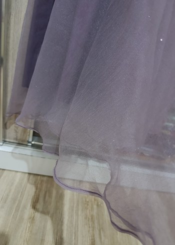 Uzun Mor Gotik Strappy Abiye Elbise - Görsel 8