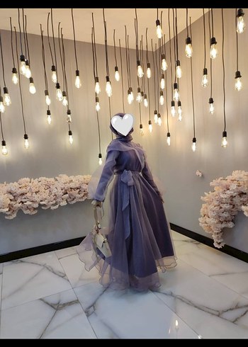 Uzun Mor Gotik Strappy Abiye Elbise