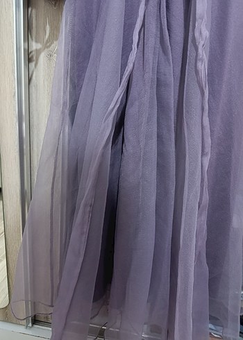 Uzun Mor Gotik Strappy Abiye Elbise - Görsel 6