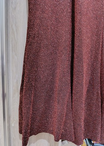 Balık Bordo V Yakalı Uzun Kollu Uzun Abiye Elbise - Görsel 6