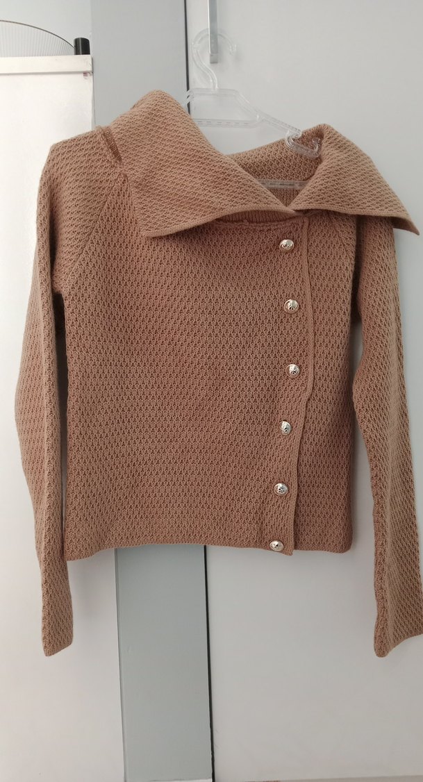 Bej Kadın Triko Uzun Kollu Bluz - Görsel 2