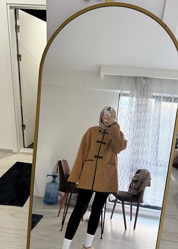 Kürklü Camel Midi Kadın Kaban - Görsel 3