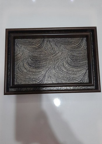 Kahverengi Çerçeveli Gri Desenli Tepsi Seti - Görsel 5