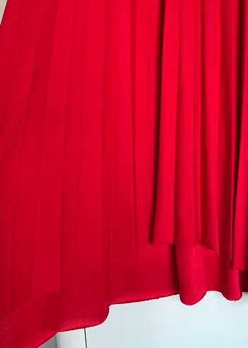 Piliseli Kırmızı  Tunik - Görsel 3