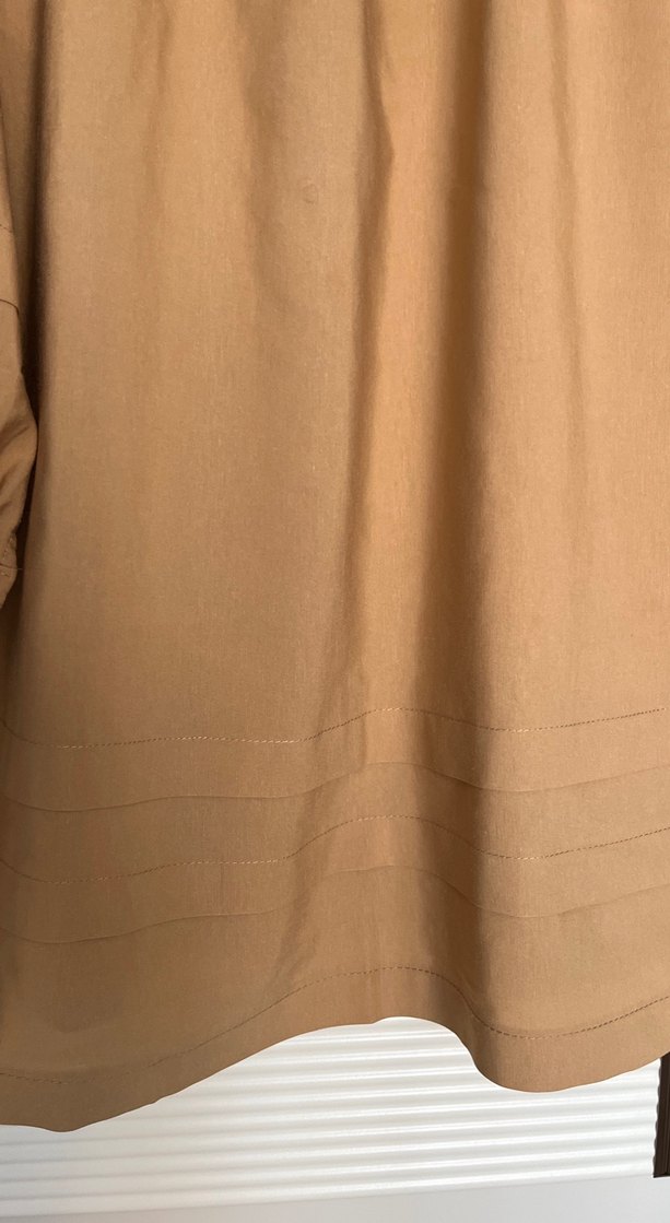 Kahverengi Midi Tunik, Fırfırlı, Uzun Kollu - Görsel 4