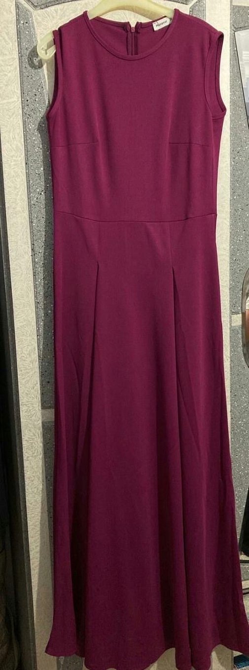 Fuşya Uzun Kollu Yüksek Yakalı Kadın Elbise - Görsel 3