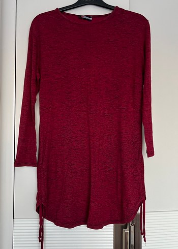 Bordo Triko Midi Kadın Tunik