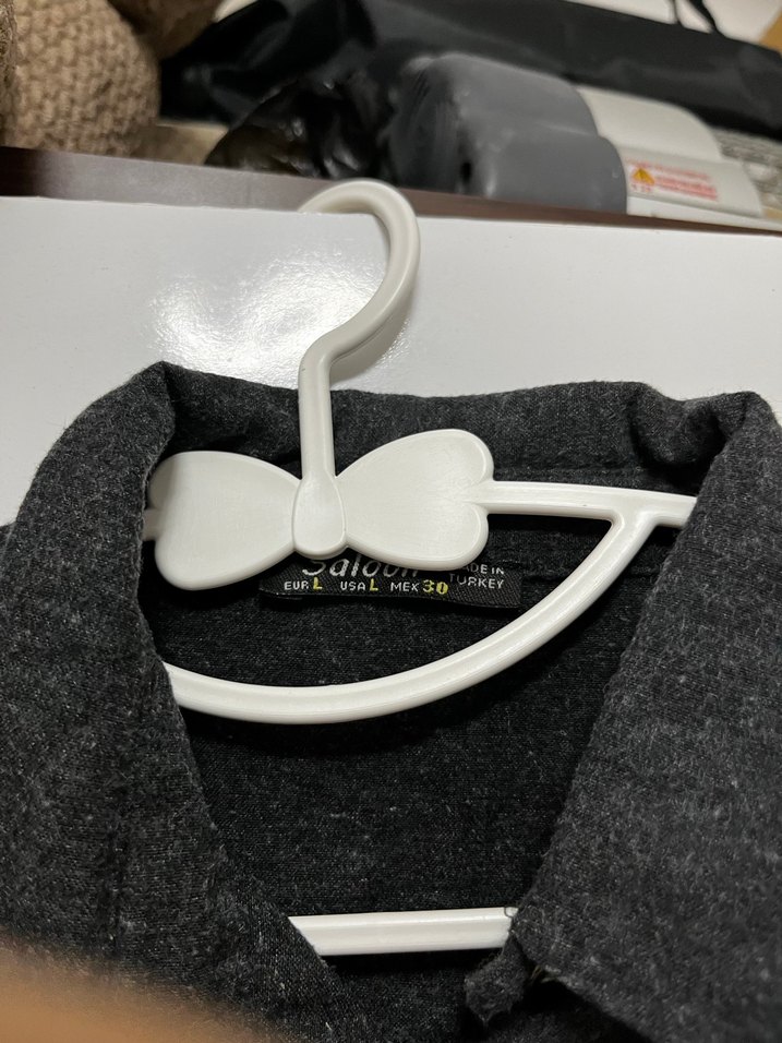 Gri Düğmeli Uzun Kollu Keten Gömlek - Görsel 2