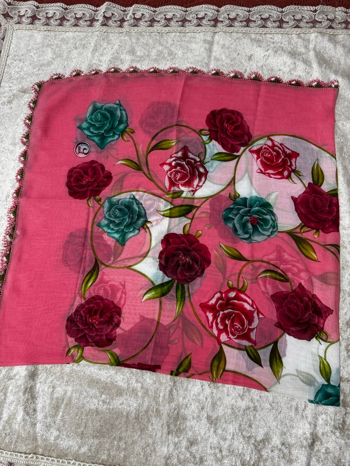 El örgüsü Renkli Kadın eşarp - Görsel 2