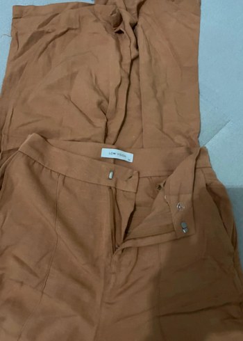 LC Waikiki Kadın taba Keten bol Pantolon