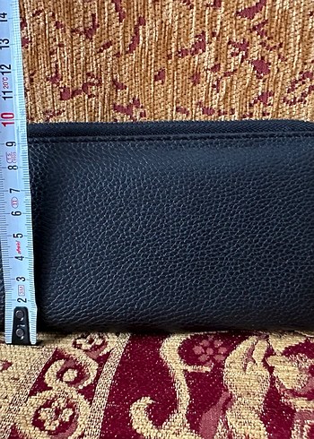 Kahverengi Nakışlı Deri Fermuarlı Cüzdanı - Görsel 2