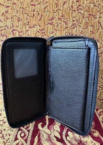 Kahverengi Nakışlı Deri Fermuarlı Cüzdanı - Görsel 3