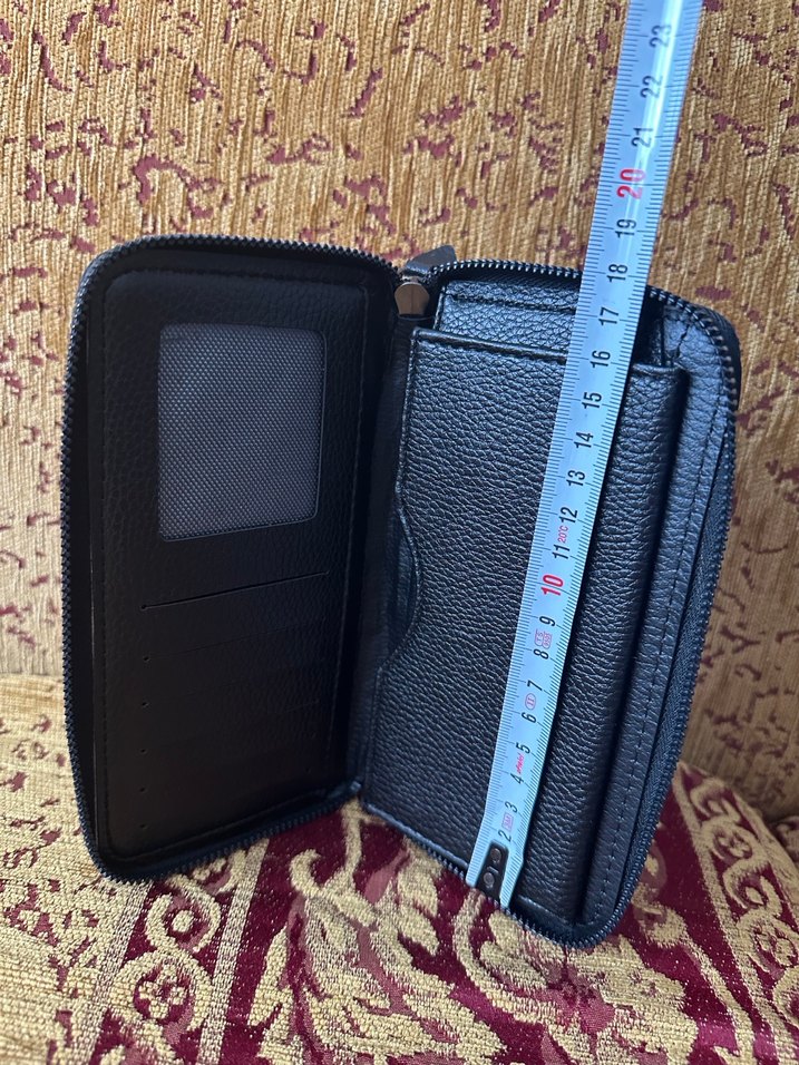 Kahverengi Nakışlı Deri Fermuarlı Cüzdanı - Görsel 4