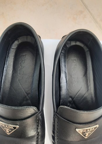 45 Beden siyah Renk Prada Erkek Siyah Deri Loafer