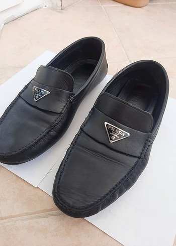 Prada Prada Erkek Siyah Deri Loafer