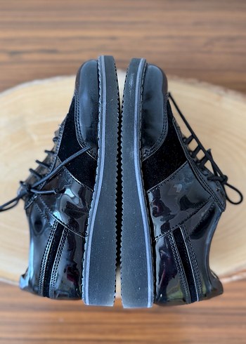 Erkek Çocuk Siyah Rugan Bağcıklı Ayakkabı - Görsel 4