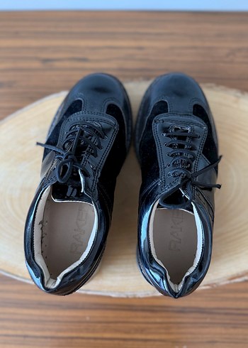 Erkek Çocuk Siyah Rugan Bağcıklı Ayakkabı - Görsel 2